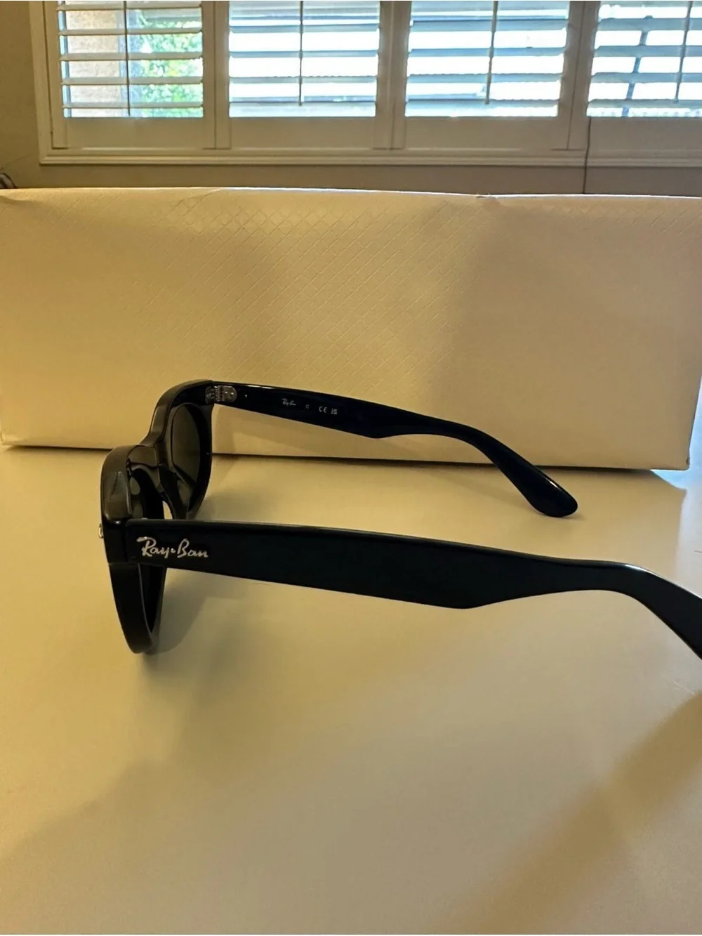 Ray-Ban Oval Wayfarer Black Frames with Green Lenses Sunglasses with a case